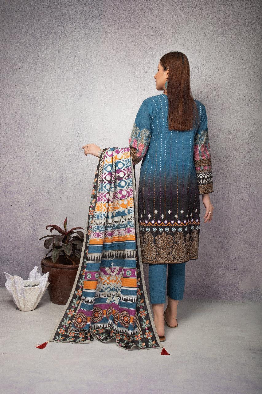 ACE Galleria Digital Embroidered Unstitched 3pc Khaddar Suit ACE 12092 - FaisalFabrics.pk