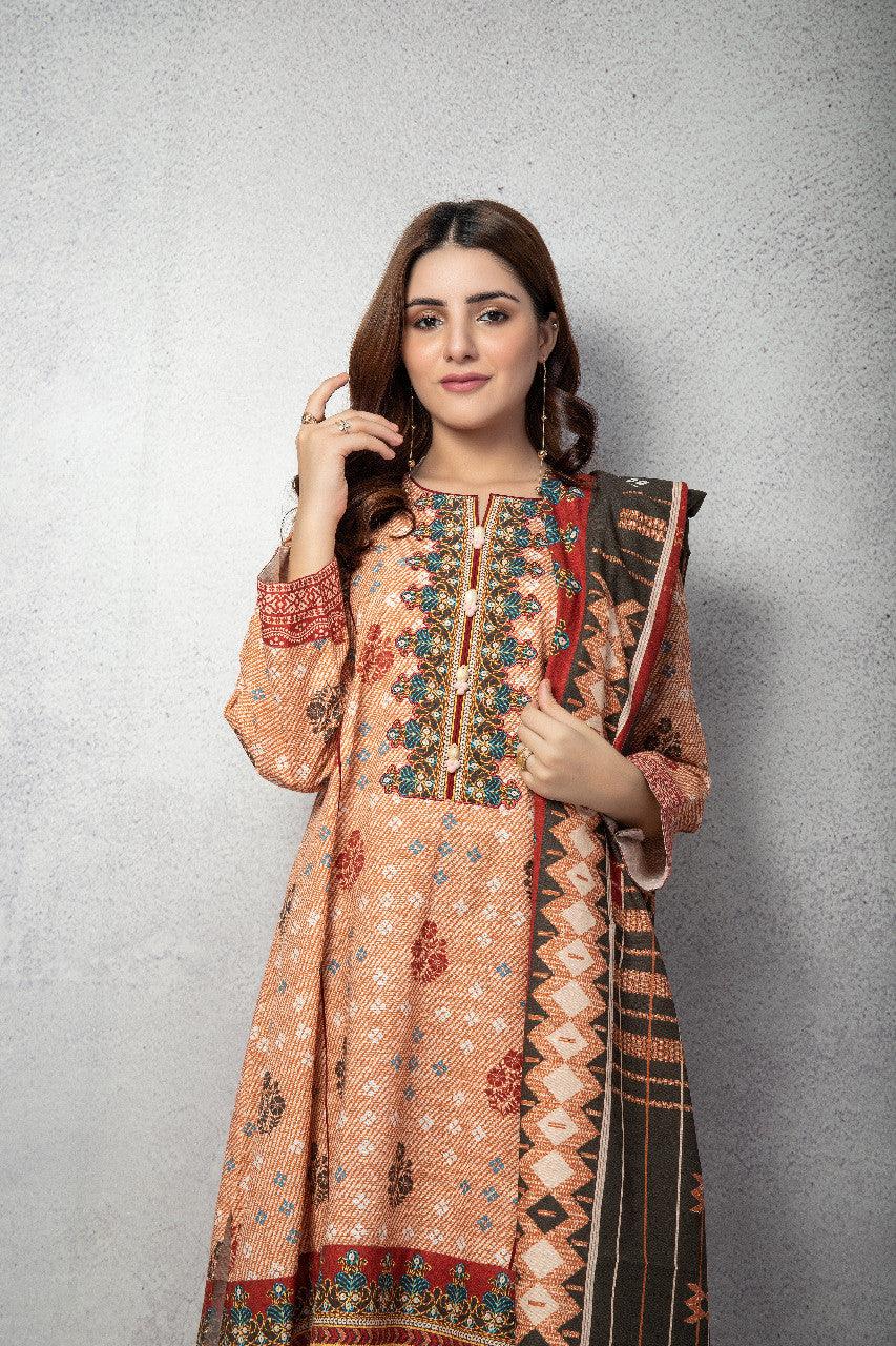 ACE Galleria Digital Printed Unstitched 3 Piece Khaddar Suit ACE 12097 - FaisalFabrics.pk