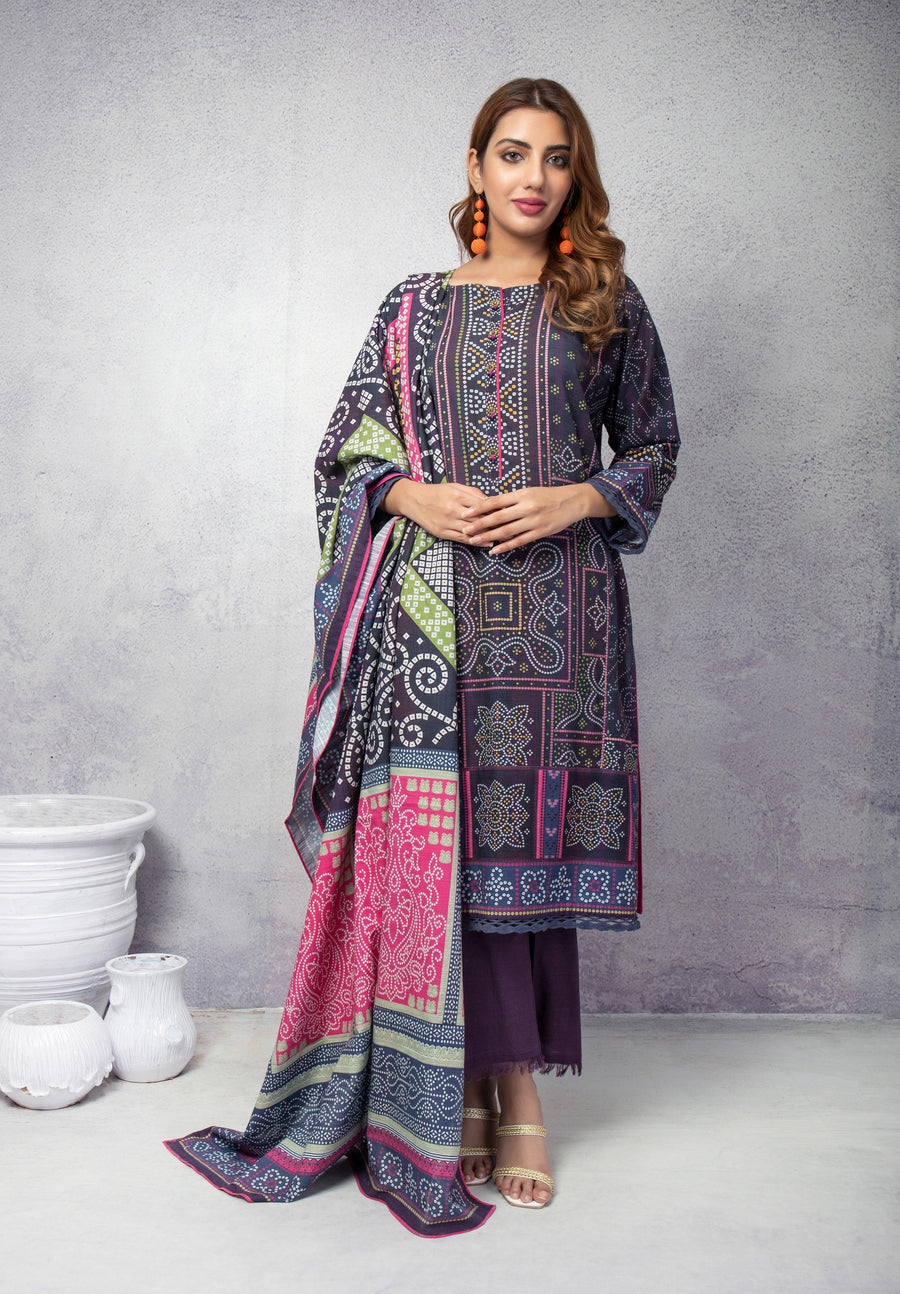 ACE Galleria Digital Printed Unstitched 3 Piece Khaddar Suit ACE 12103 - FaisalFabrics.pk