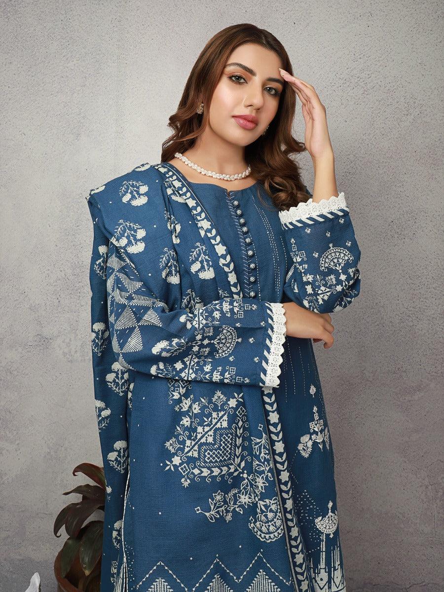 ACE Galleria Digital Embroidered Khaddar Unstitched 3pc Suit ACE 12112 - FaisalFabrics.pk