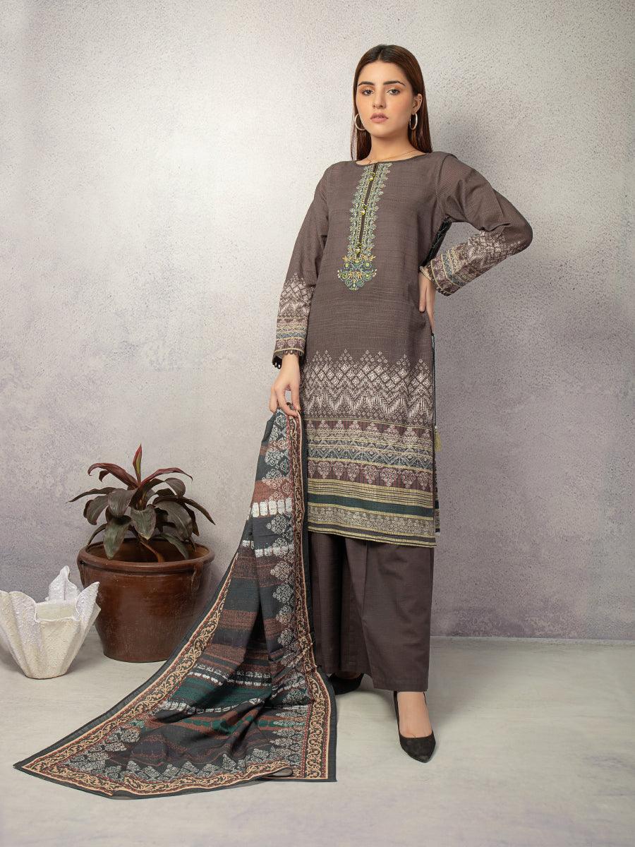 ACE Galleria Digital Embroidered Unstitched 3pc Khaddar Suit ACE 12114 - FaisalFabrics.pk