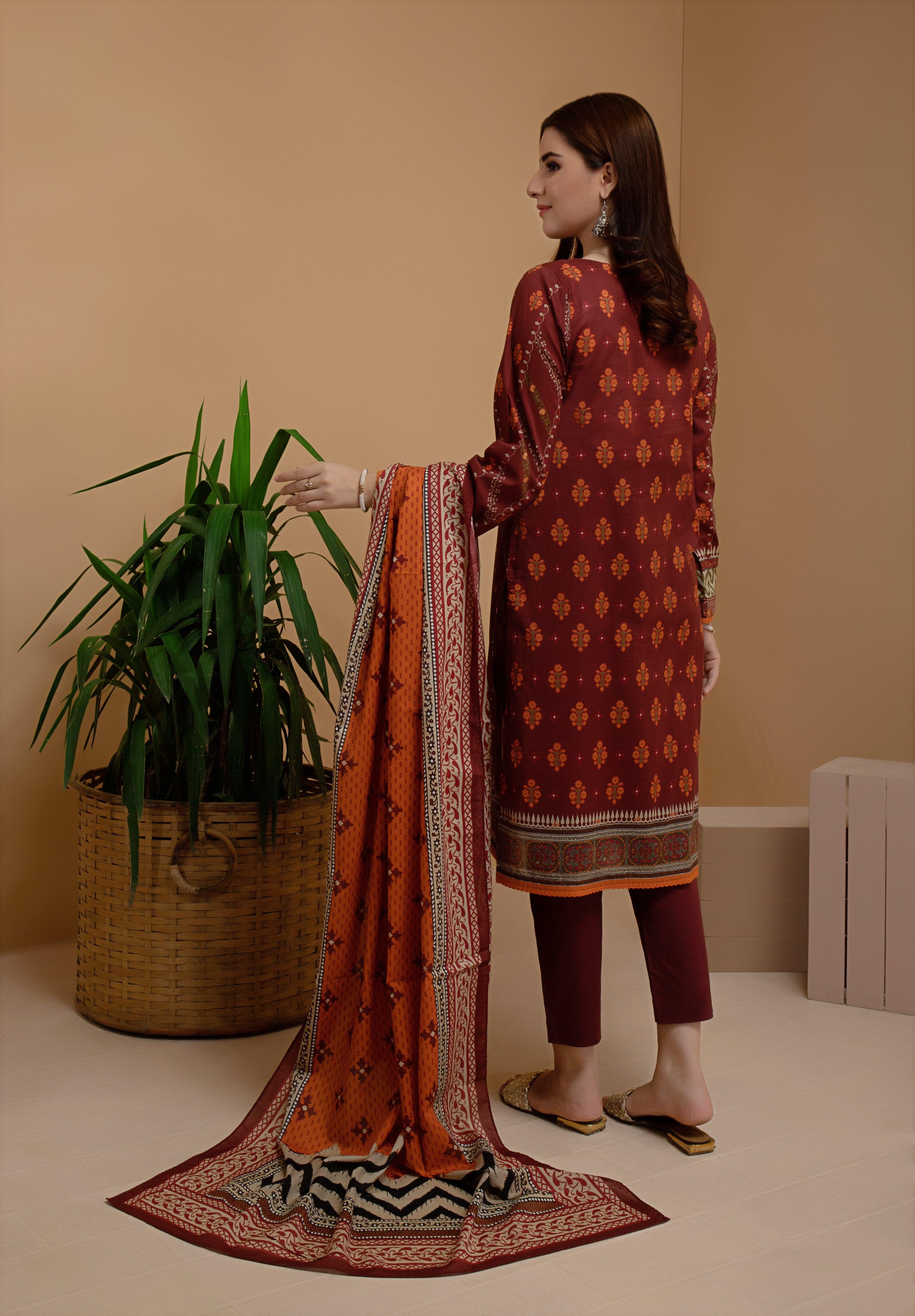 ACE Galleria Digital Embroidered Unstitched 3pc Khaddar Suit ACE 12116 - FaisalFabrics.pk