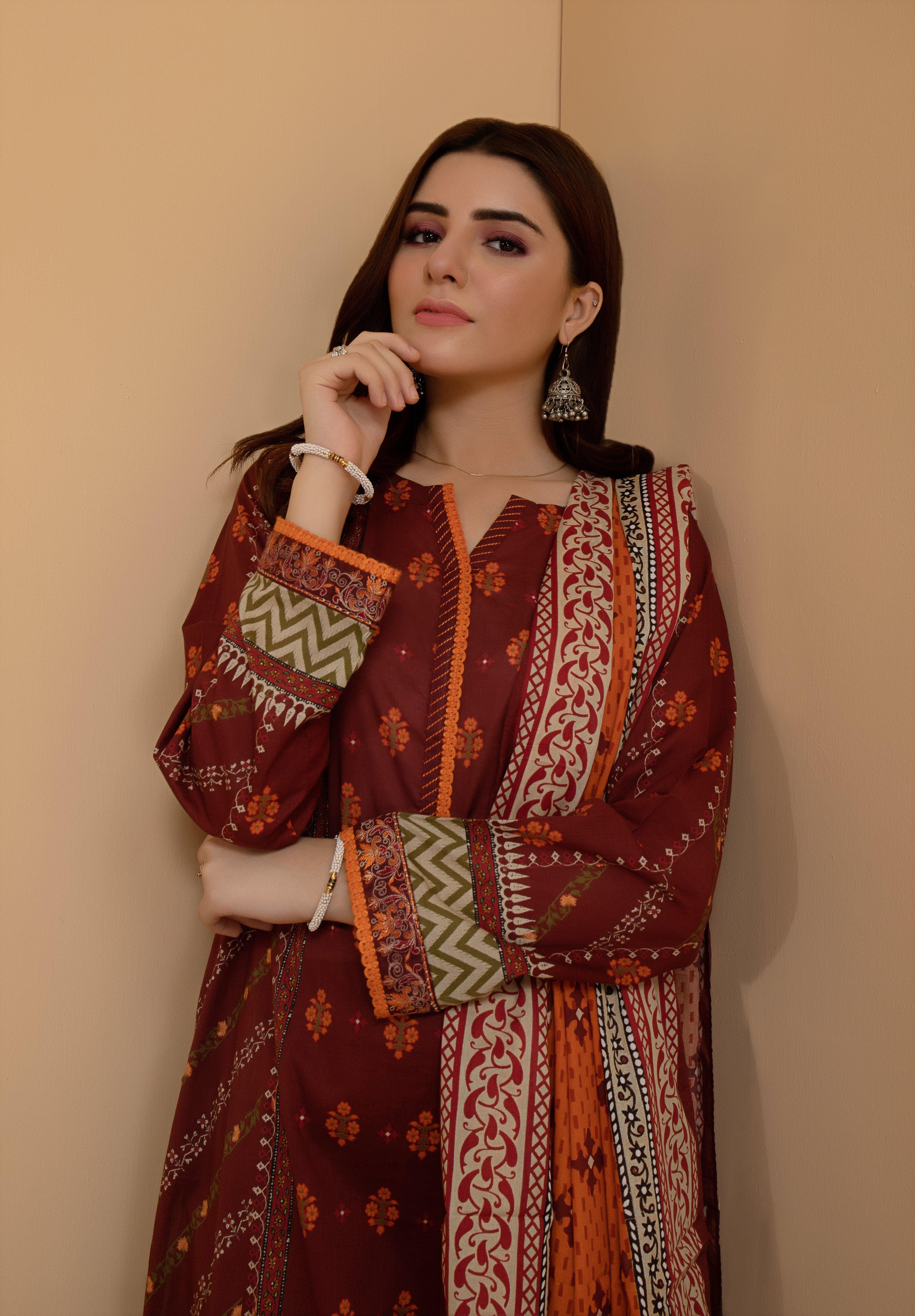 ACE Galleria Digital Embroidered Unstitched 3pc Khaddar Suit ACE 12116 - FaisalFabrics.pk