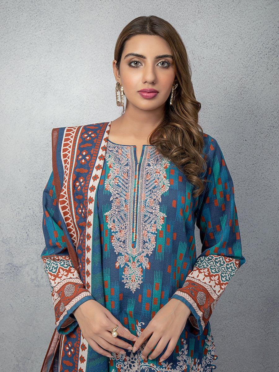 ACE Galleria Digital Embroidered Unstitched 3pc Khaddar Suit ACE 12131 - FaisalFabrics.pk