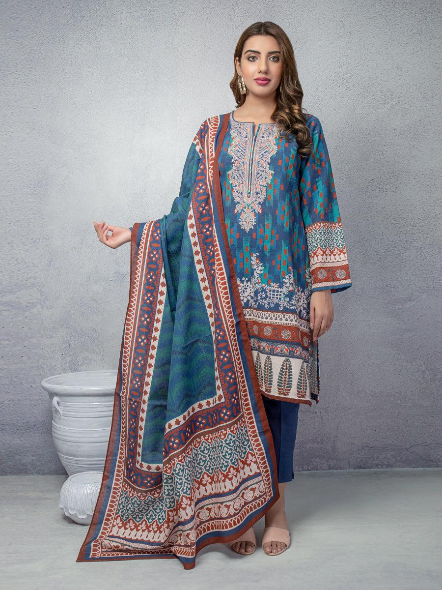 ACE Galleria Digital Embroidered Unstitched 3pc Khaddar Suit ACE 12131 - FaisalFabrics.pk