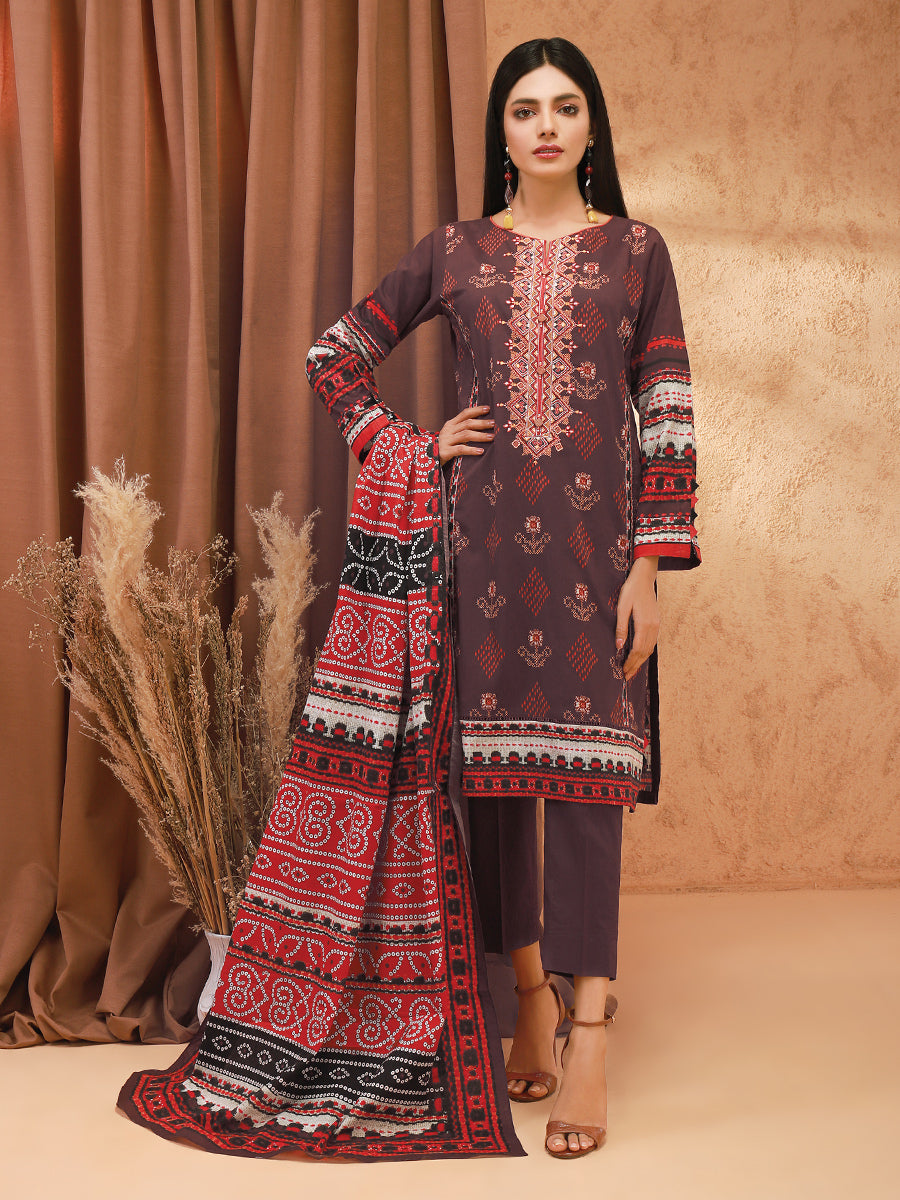ACE Galleria Digital Embroidered Unstitched 3Pc Khaddar Suit ACE 12136 - FaisalFabrics.pk