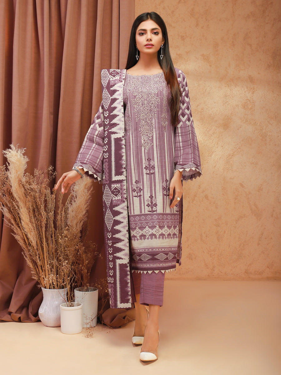 ACE Galleria Digital Embroidered Unstitched 3Pc Khaddar Suit ACE 12144 - FaisalFabrics.pk