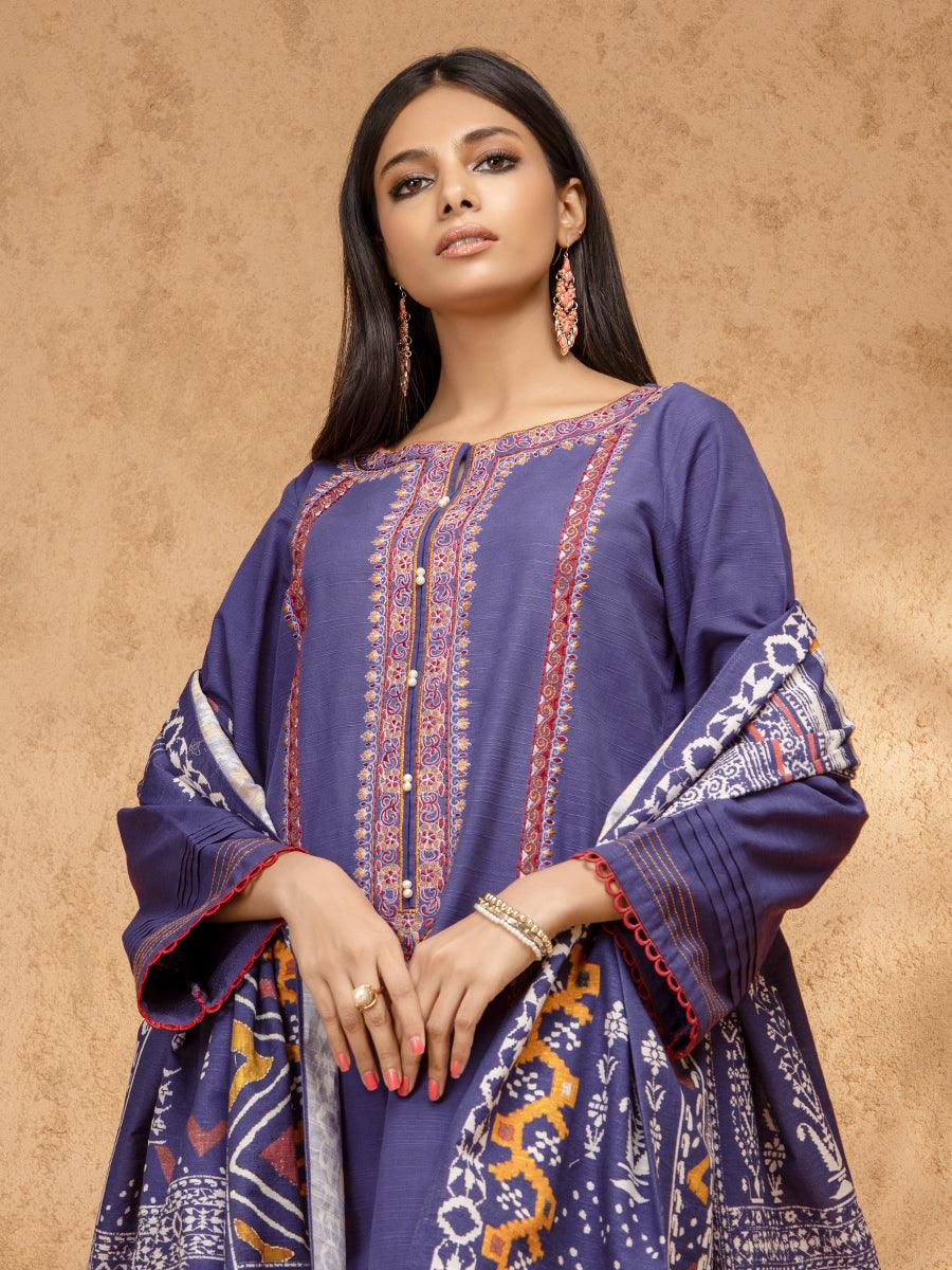 ACE Galleria Digital Embroidered Unstitched 3Pc Khaddar Suit ACE 12153