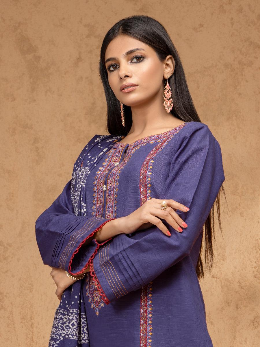 ACE Galleria Digital Embroidered Unstitched 3Pc Khaddar Suit ACE 12153 - FaisalFabrics.pk