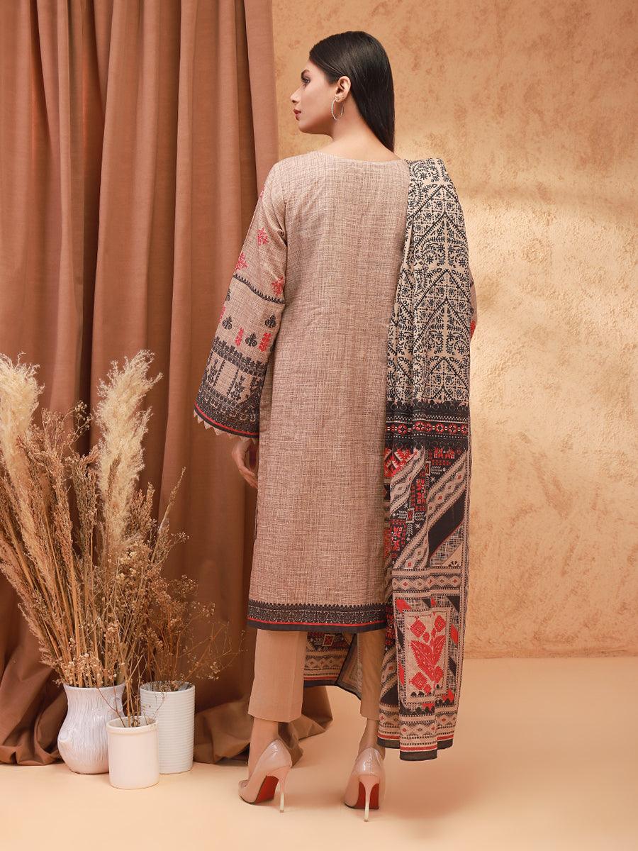 ACE Galleria Digital Embroidered Unstitched 3pc Khaddar Suit ACE 12166 - FaisalFabrics.pk