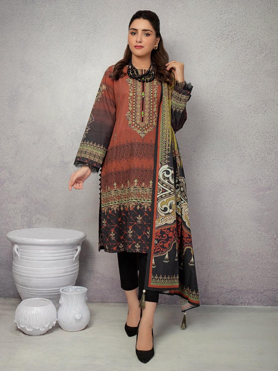 ACE Galleria Digital Embroidered Unstitched 2pc Khaddar Suit ACE 12168 - FaisalFabrics.pk