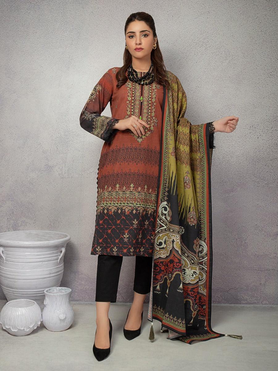 ACE Galleria Digital Embroidered Unstitched 2pc Khaddar Suit ACE 12168 - FaisalFabrics.pk