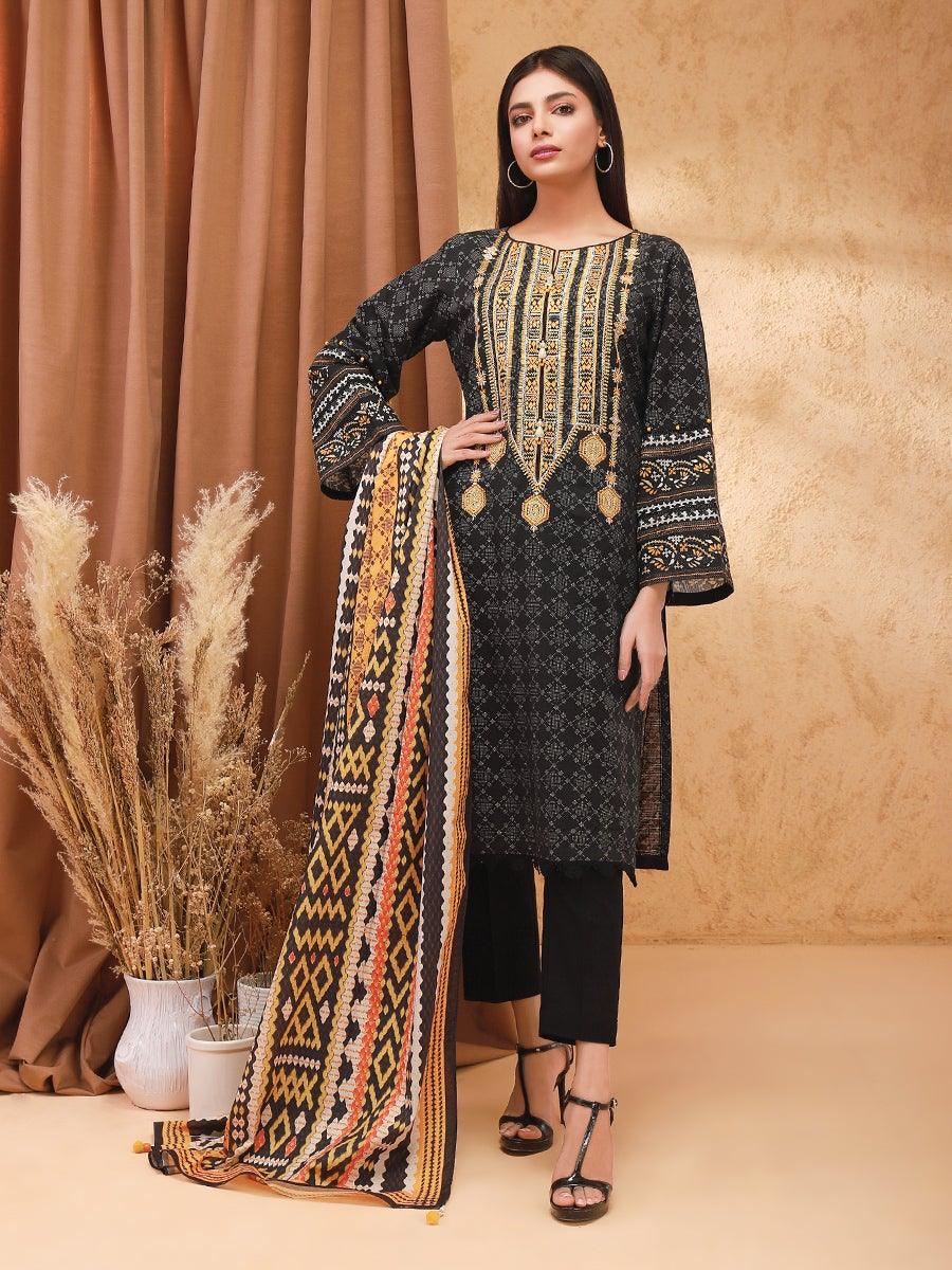 ACE Galleria Digital Embroidered Unstitched 2pc Khaddar Suit ACE 12176 - FaisalFabrics.pk