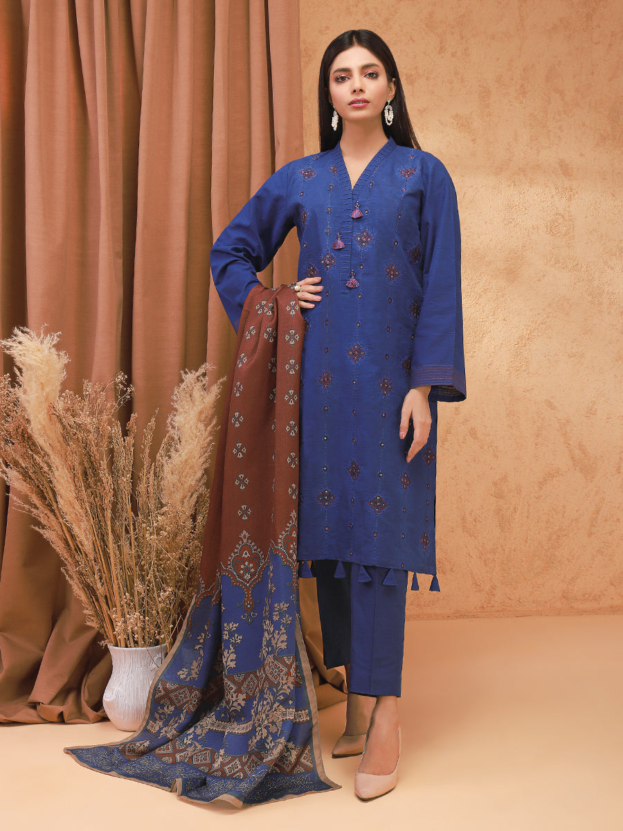 ACE Galleria Embroidered Unstitched 3Pc Marina Twill Suit ACE 12230 - FaisalFabrics.pk