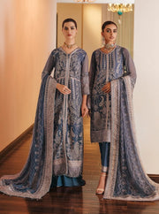 FARASHA Lueur Unstitched Embroidered Luxury Chiffon Suit 08-ADELINE