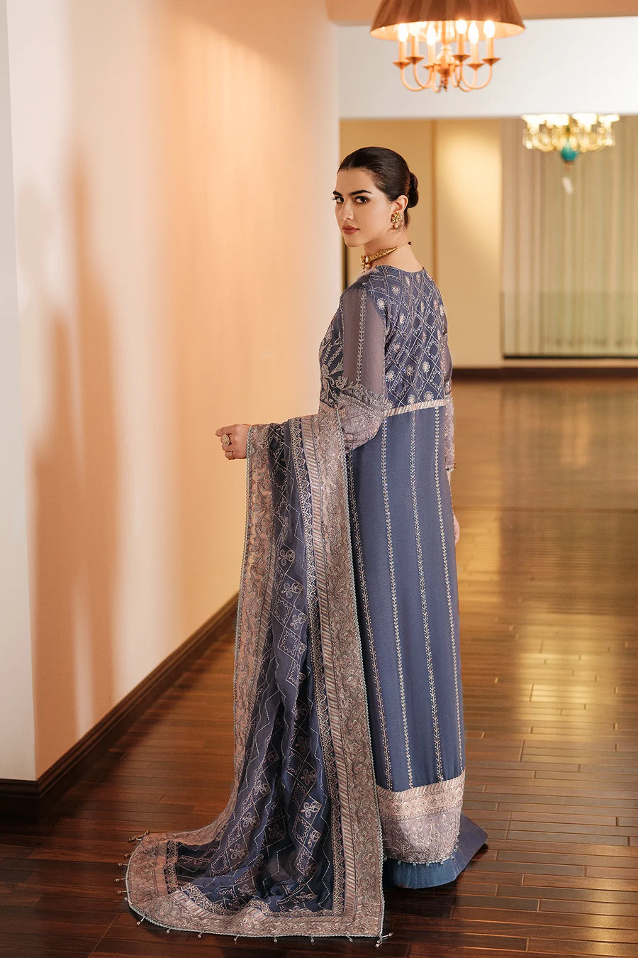 FARASHA Lueur Unstitched Embroidered Luxury Chiffon Suit 08-ADELINE