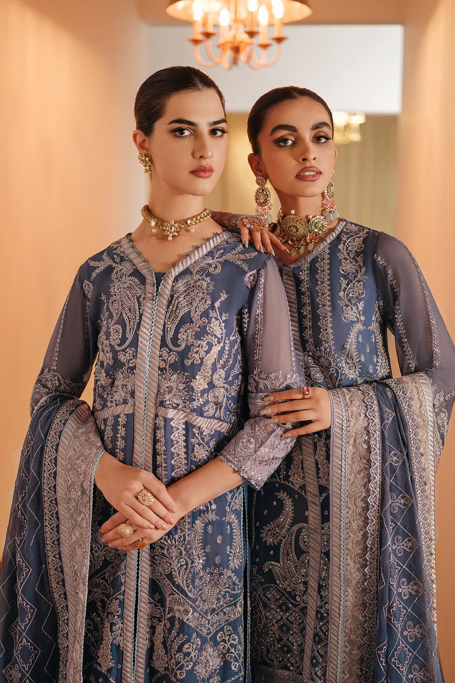 FARASHA Lueur Unstitched Embroidered Luxury Chiffon Suit 08-ADELINE