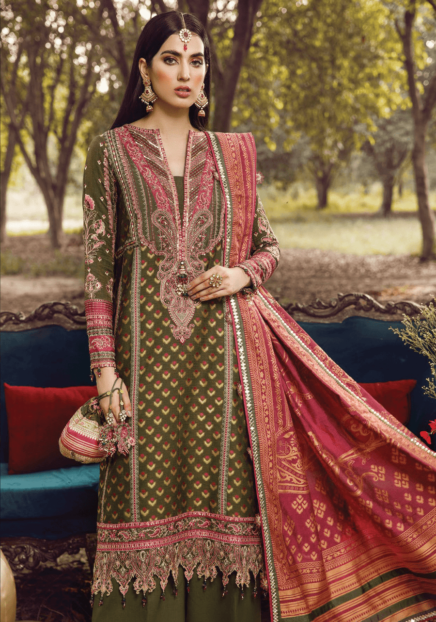 Anaya by Kiran Chaudhry Embroidered Linen 3Pc Suit AEL22-02 NOUR