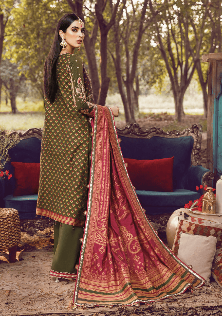 Anaya by Kiran Chaudhry Embroidered Linen 3Pc Suit AEL22-02 NOUR