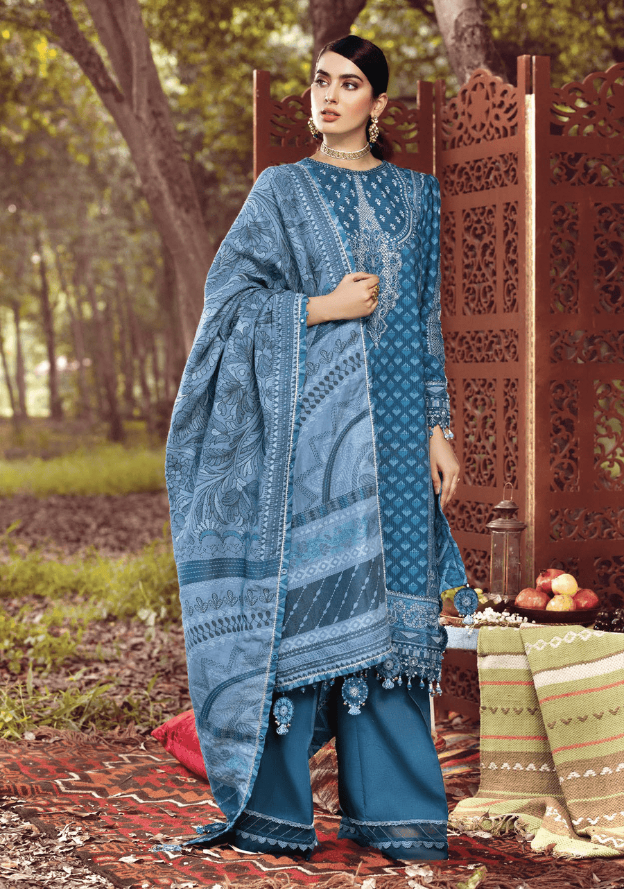 Anaya by Kiran Chaudhry Embroidered Linen 3Pc Suit AEL22-04 FARAH