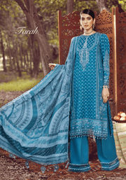Anaya by Kiran Chaudhry Embroidered Linen 3Pc Suit AEL22-04 FARAH