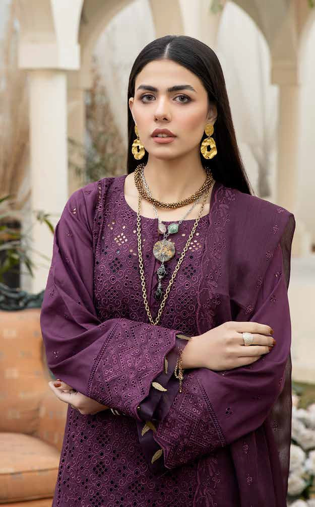 Aafreen by Riaz Arts Embroidered Chikankari Schiffli Lawn 3Pc AF-01
