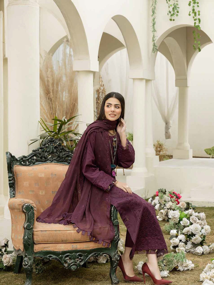 Aafreen by Riaz Arts Embroidered Chikankari Schiffli Lawn 3Pc AF-01