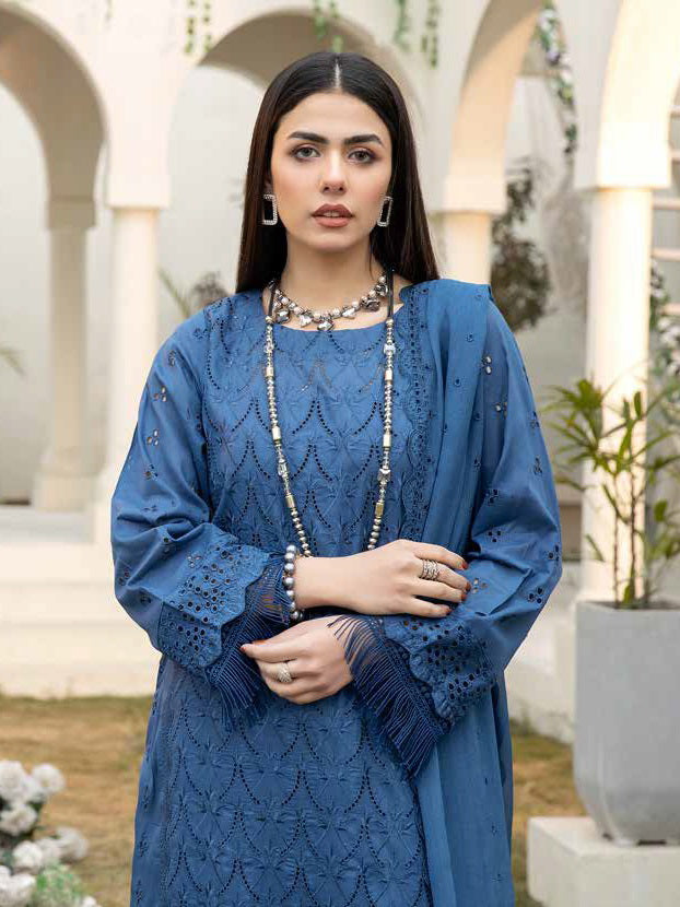 Aafreen by Riaz Arts Embroidered Chikankari Schiffli Lawn 3Pc AF-07