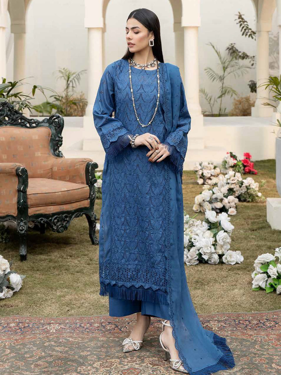 Aafreen by Riaz Arts Embroidered Chikankari Schiffli Lawn 3Pc AF-07