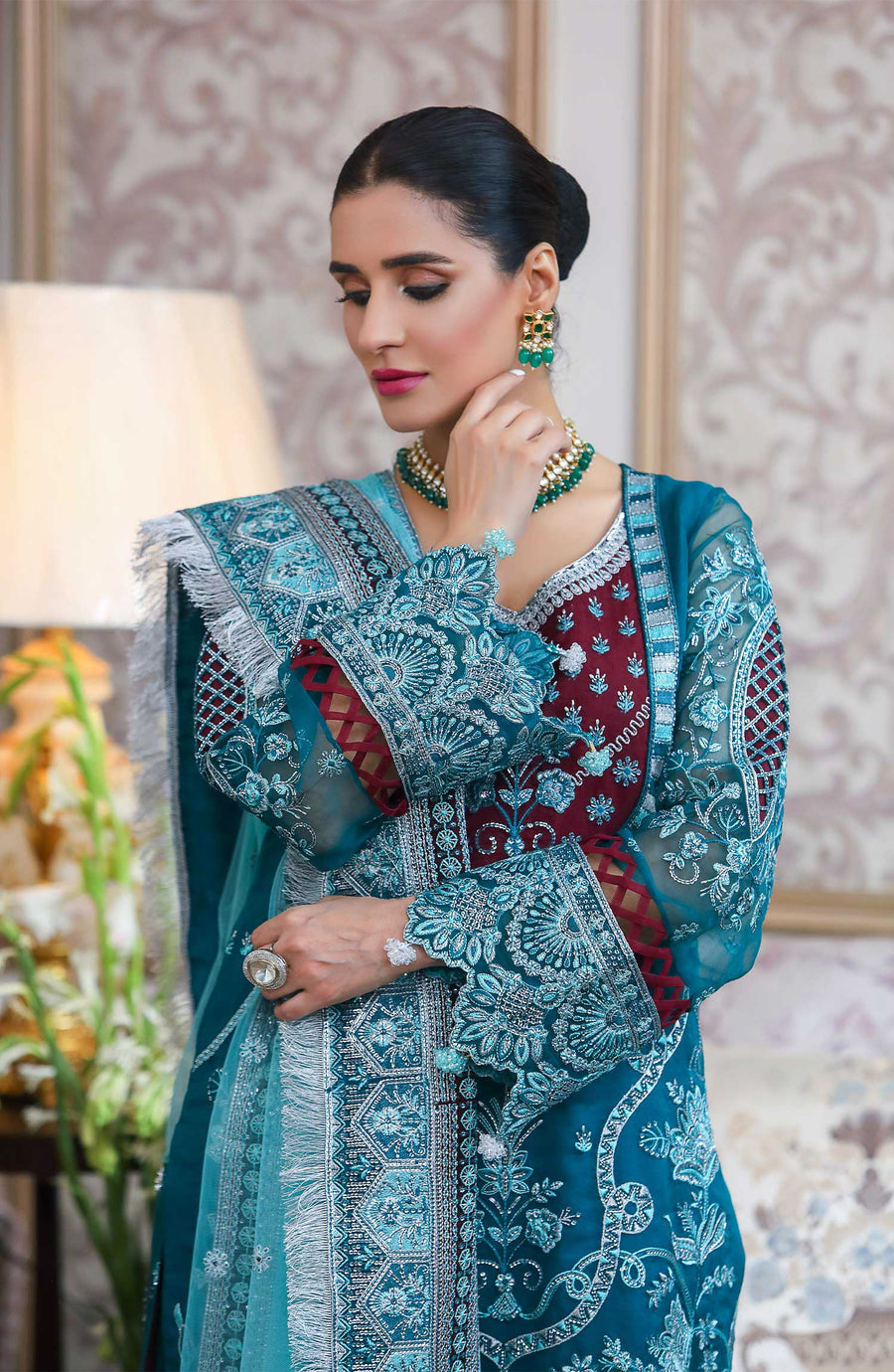 Waresha Rang Reet Unstitched Luxury Formal 3Pc Suit D-01 AFROZEN