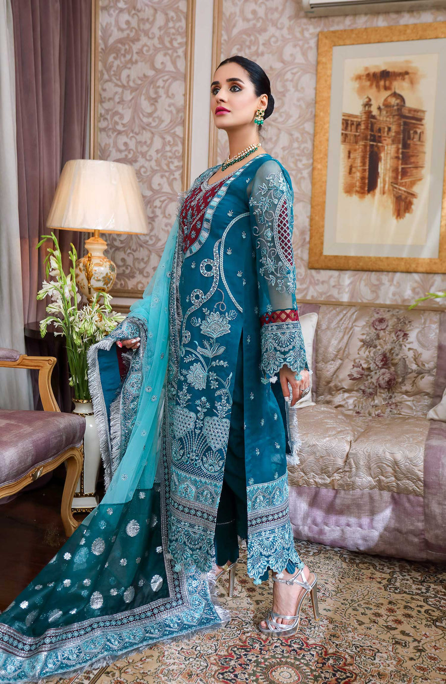 Waresha Rang Reet Unstitched Luxury Formal 3Pc Suit D-01 AFROZEN