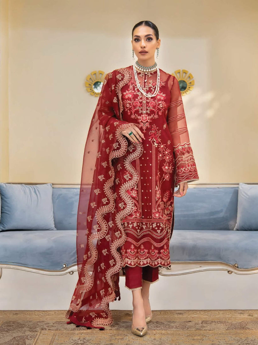 AIK Atelier Reveuse Organza & Tulle Embroidered 3 Piece Suit AIK-01 - FaisalFabrics.pk