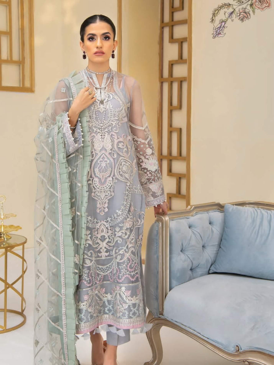 AIK Atelier Reveuse Organza & Tulle Embroidered 3 Piece Suit AIK-02 - FaisalFabrics.pk