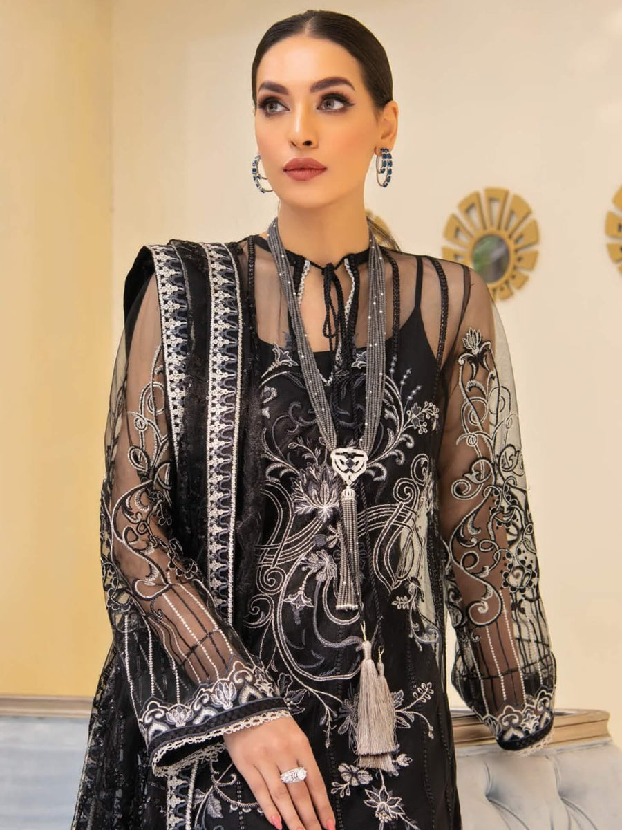 AIK Atelier Reveuse Organza & Tulle Embroidered 3 Piece Suit AIK-06 - FaisalFabrics.pk
