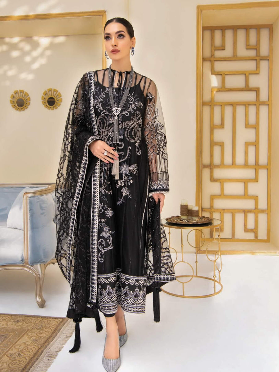 AIK Atelier Reveuse Organza & Tulle Embroidered 3 Piece Suit AIK-06 - FaisalFabrics.pk
