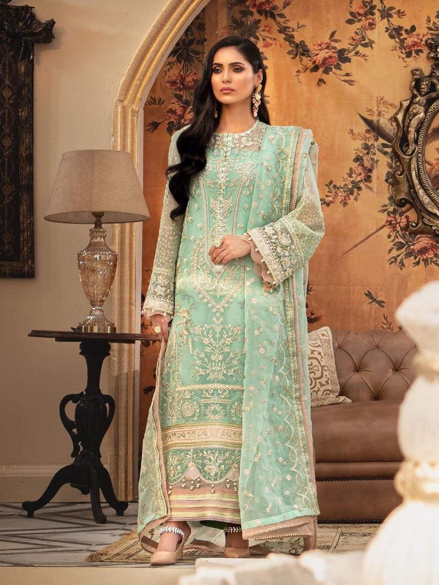 Aik Atelier Casablanca Organza and Tulle Unstitched 3Pc Suit Look-03 - FaisalFabrics.pk