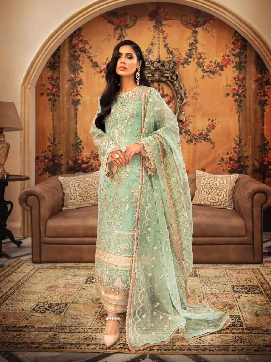 Aik Atelier Casablanca Organza and Tulle Unstitched 3Pc Suit Look-03 - FaisalFabrics.pk
