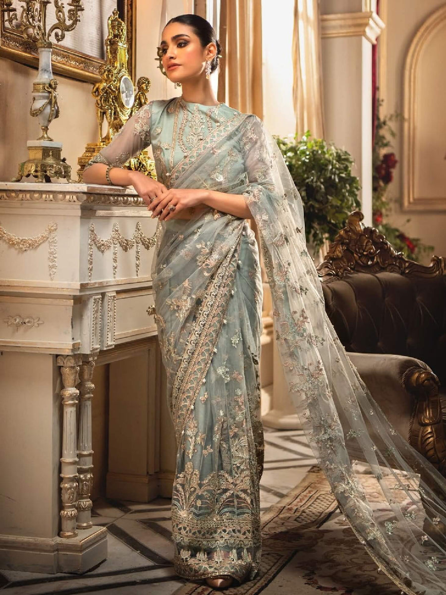 Aik Atelier Casablanca Organza and Tulle Unstitched Saree Look-05 - FaisalFabrics.pk