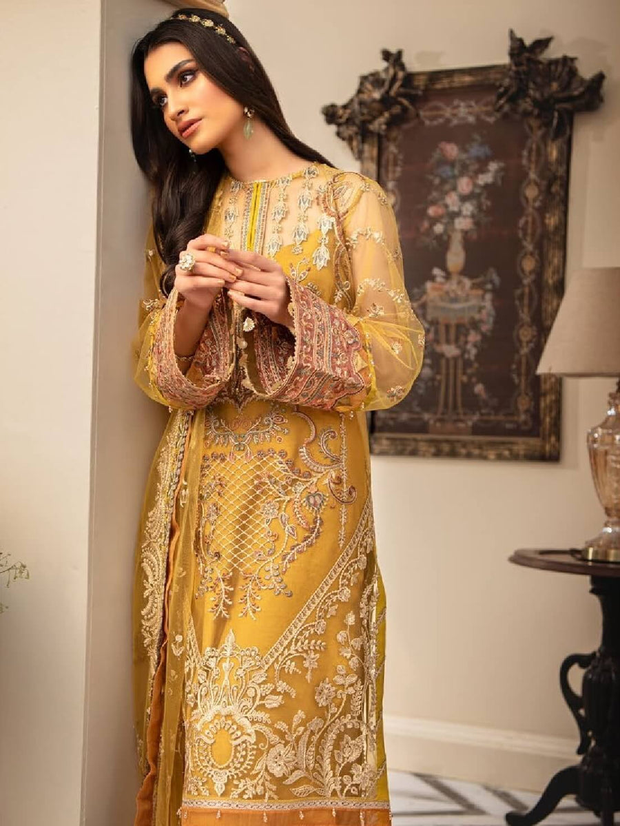 Aik Atelier Casablanca Organza and Tulle Unstitched 3Pc Suit Look-08 - FaisalFabrics.pk
