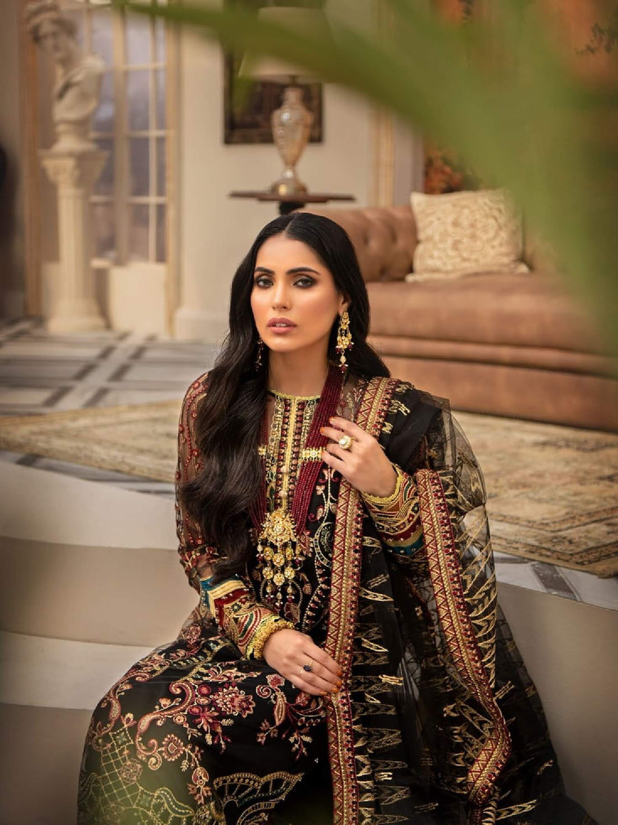 Aik Atelier Casablanca Organza and Tulle Unstitched 3Pc Suit Look-09 - FaisalFabrics.pk