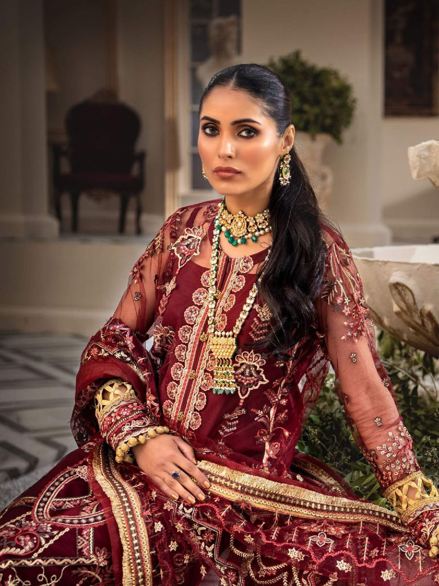 Aik Atelier Casablanca Organza and Tulle Unstitched 3Pc Suit Look-10 - FaisalFabrics.pk