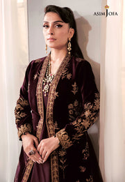The Ayeza Edit by Asim Jofa Makhmal Royal Velvet 3Pc Suit AJAM-01
