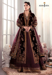 The Ayeza Edit by Asim Jofa Makhmal Royal Velvet 3Pc Suit AJAM-01