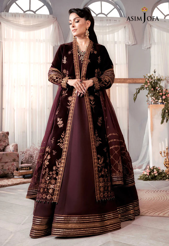 The Ayeza Edit by Asim Jofa Makhmal Royal Velvet 3Pc Suit AJAM-01