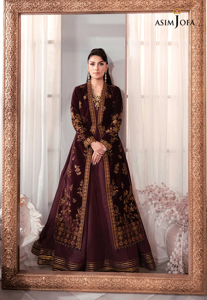 The Ayeza Edit by Asim Jofa Makhmal Royal Velvet 3Pc Suit AJAM-01
