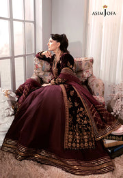 The Ayeza Edit by Asim Jofa Makhmal Royal Velvet 3Pc Suit AJAM-01