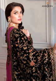 The Ayeza Edit by Asim Jofa Makhmal Royal Raw Silk 3Pc Suit AJAM-04