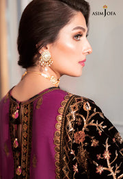 The Ayeza Edit by Asim Jofa Makhmal Royal Raw Silk 3Pc Suit AJAM-04
