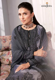 The Ayeza Edit by Asim Jofa Makhmal Royal Velvet 3Pc Suit AJAM-05
