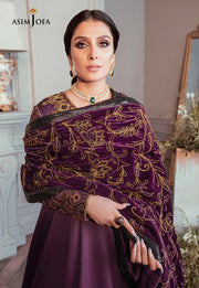 The Ayeza Edit by Asim Jofa Makhmal Royal Dull Silk 3Pc Suit AJAM-06